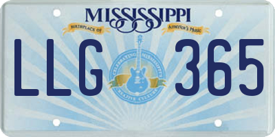 MS license plate LLG365
