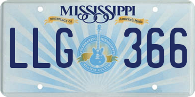 MS license plate LLG366