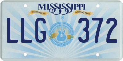 MS license plate LLG372