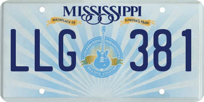 MS license plate LLG381