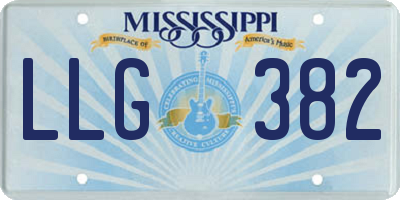 MS license plate LLG382