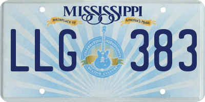 MS license plate LLG383
