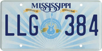 MS license plate LLG384