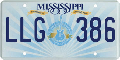 MS license plate LLG386