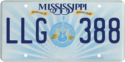 MS license plate LLG388