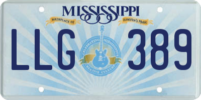 MS license plate LLG389