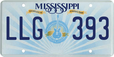 MS license plate LLG393