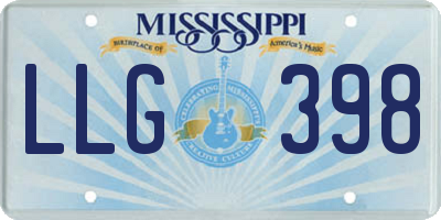 MS license plate LLG398