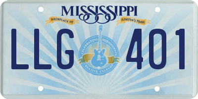 MS license plate LLG401