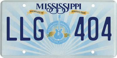 MS license plate LLG404