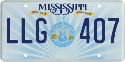 MS license plate LLG407