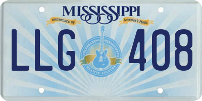 MS license plate LLG408