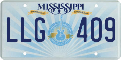 MS license plate LLG409