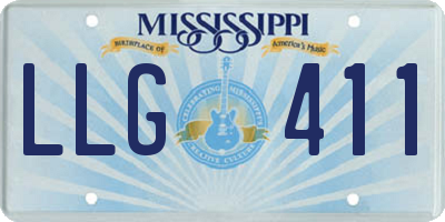 MS license plate LLG411