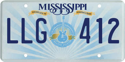 MS license plate LLG412