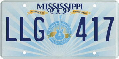MS license plate LLG417