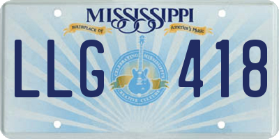 MS license plate LLG418