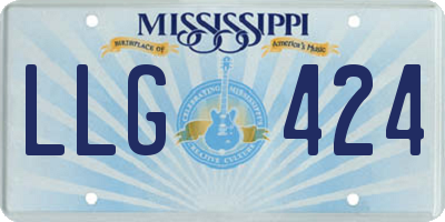 MS license plate LLG424