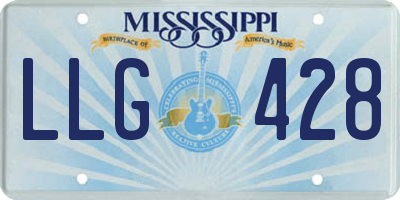 MS license plate LLG428