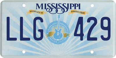 MS license plate LLG429