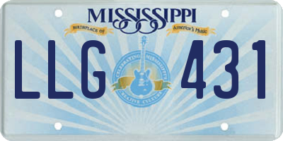 MS license plate LLG431