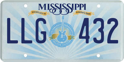 MS license plate LLG432