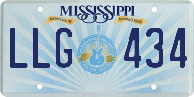 MS license plate LLG434