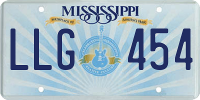 MS license plate LLG454