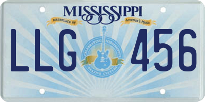 MS license plate LLG456