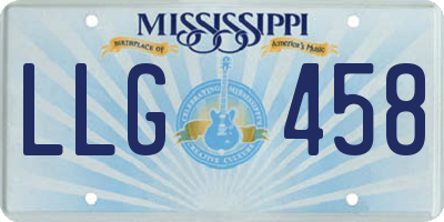 MS license plate LLG458