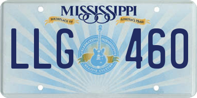 MS license plate LLG460