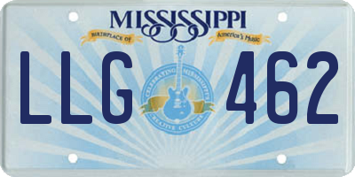 MS license plate LLG462