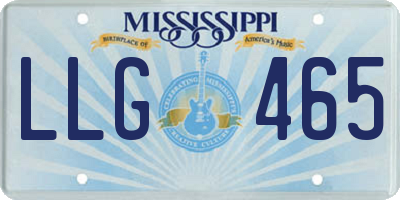 MS license plate LLG465