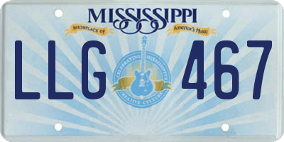 MS license plate LLG467