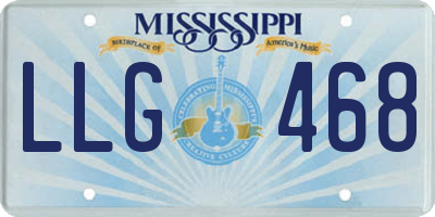 MS license plate LLG468