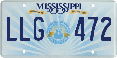 MS license plate LLG472