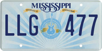 MS license plate LLG477