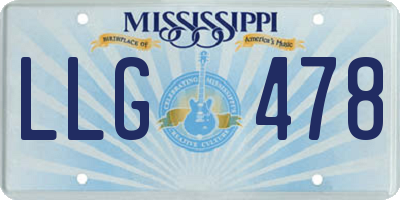 MS license plate LLG478