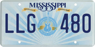 MS license plate LLG480