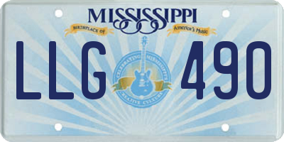 MS license plate LLG490