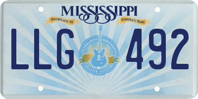 MS license plate LLG492