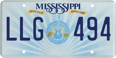 MS license plate LLG494