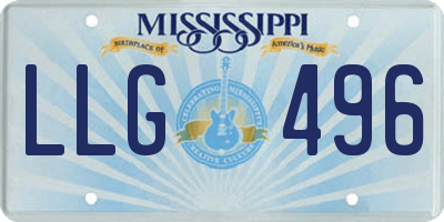 MS license plate LLG496