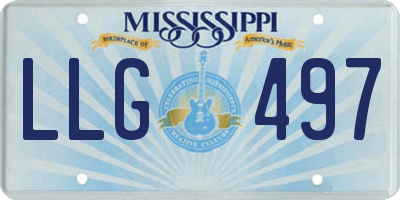 MS license plate LLG497