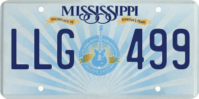 MS license plate LLG499