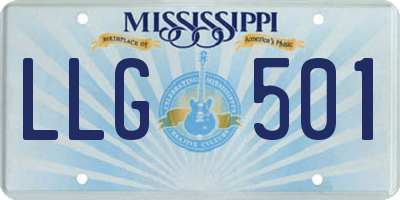 MS license plate LLG501
