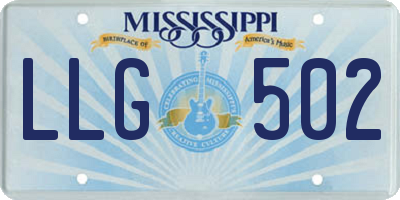 MS license plate LLG502