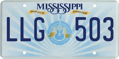 MS license plate LLG503
