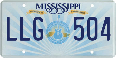 MS license plate LLG504