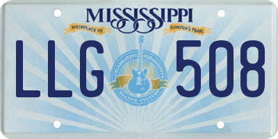 MS license plate LLG508